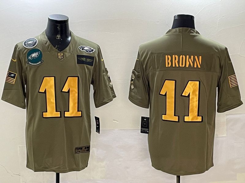 Men Philadelphia Eagles #11 Brown Green gold 2025 Nike Vapor Limited NFL Jersey style 1->philadelphia eagles->NFL Jersey